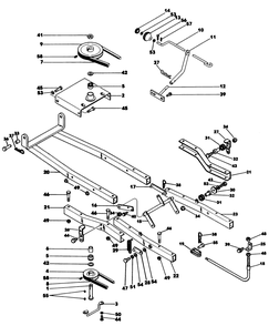 Snow Thrower Frame, Lift And Drive Diagram and Parts List for 62542C (G00000001-G99999999)(1988) Lawn Boy Lawn Tractor